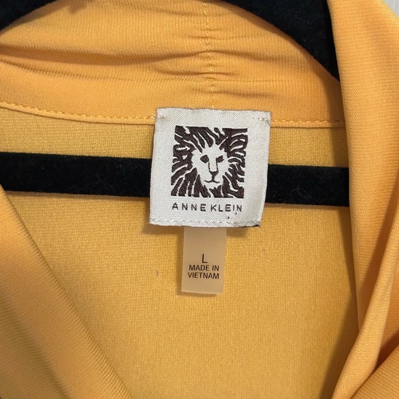 Anne Klein Mustard Sleeveless Drape Blouse - Picture 4 of 5